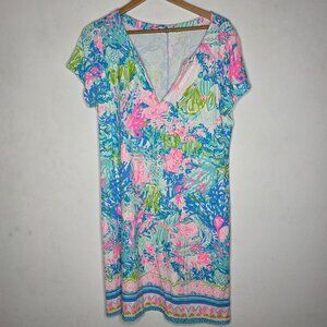 Lilly Pulitzer Dress Women XL Sophiletta Fished My Wish UPF Summer Work Core
